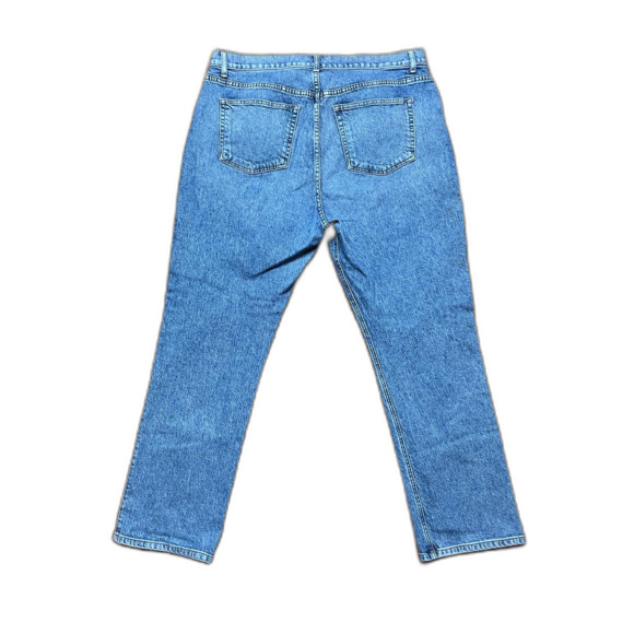 REFORMATION Blue Liza High Rise Straight Leg Denim Jeans  Women's Plus Size 38 - Picture 6 of 10